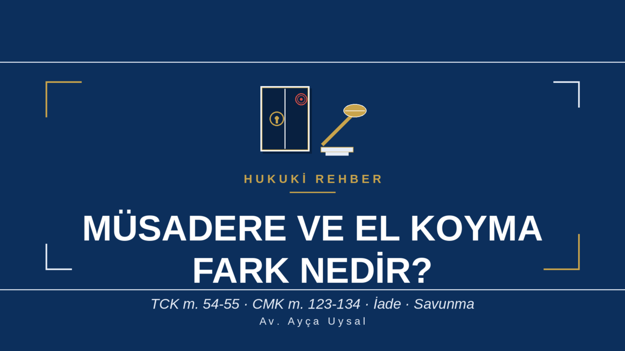 MÜSADERE NEDİR- ELKOYMA VE MÜSADERE FARKI NEDİR